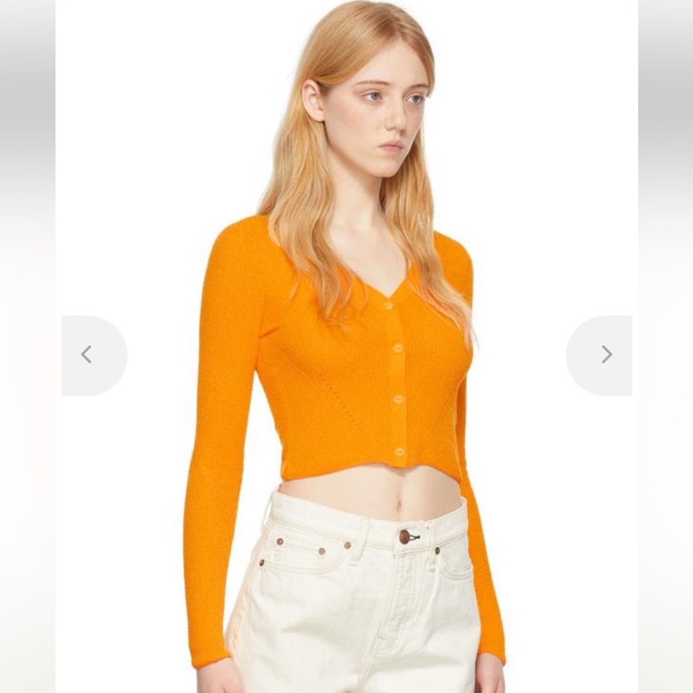 Rag & Bone Soleil Ribbed Cotton-Blend Cardigan - Marigold - Picture 3 of 10
